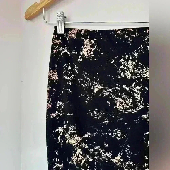 H&M Basic Womens Black Brown Tie Dye  Cotton Midi Pencil Grunge Punk Skirt XS - Picture 3 of 7